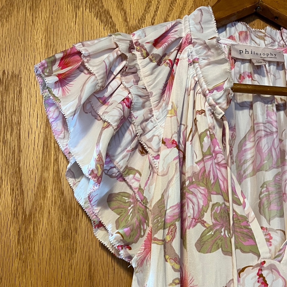 Philosophy Floral Blouse in Pink and Cream - Picture 3 of 12